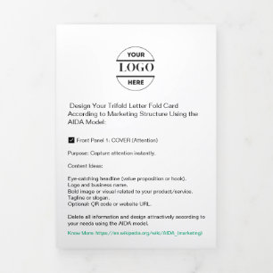 Cartão Com Dobra Tripla Logotipo de empresa e texto moderno com triplo fol