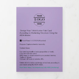 Cartão Com Dobra Tripla Logotipo de empresa e texto moderno com triplo fol