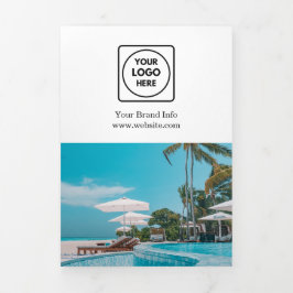 Cartão Com Dobra Tripla Logotipo Moderno de Negócios | Design Simples de T