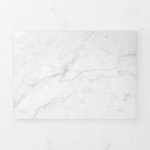 Cartão Com Dobra Tripla Mármore Branco