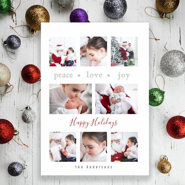 Cartão Com Dobra Tripla Multi-Foto de Joy Peace de Amor Moderno (Criador carregado)