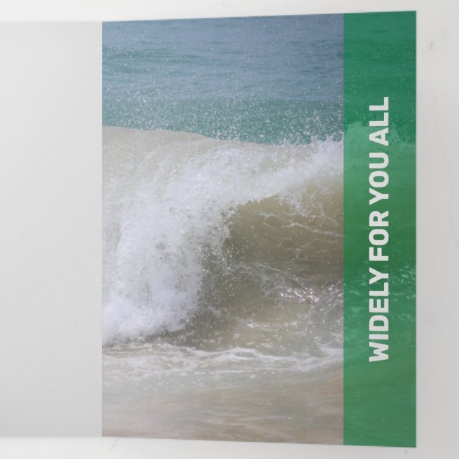 Cartão Com Dobra Tripla Nova Transparência Moderna Verde (Por dentro por último)