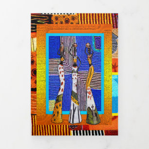 Cartão Com Dobra Tripla Nubiano