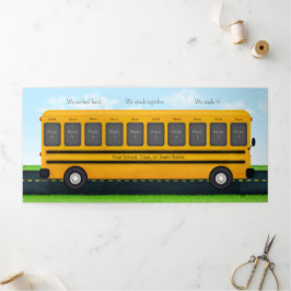 Cartão Com Dobra Tripla Ônibus Escolar Amarelo 10 Fotos para Professor ou