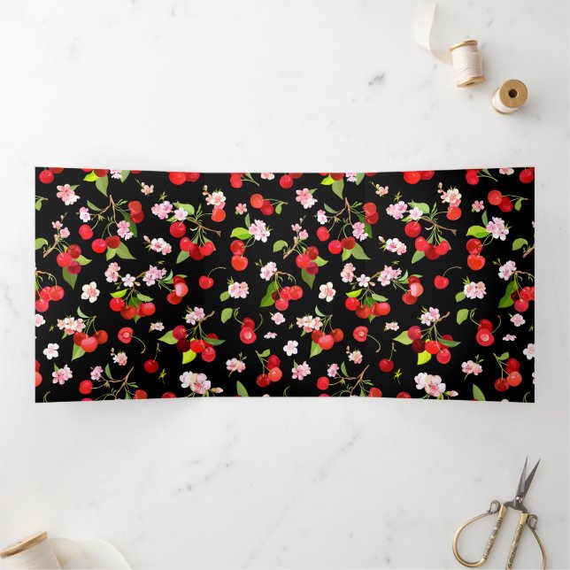 Cartão Com Dobra Tripla Padrão Cherry 2 (Dentro)