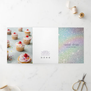 Cartão Com Dobra Tripla Panificação Holográfica do Lixo, Folheto do Men