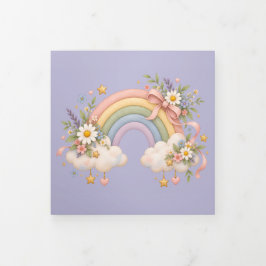 Cartão Com Dobra Tripla Papelaria Arco-íris Pastel