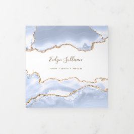 Cartão Com Dobra Tripla pastel blue Agate Trifold Brochure
