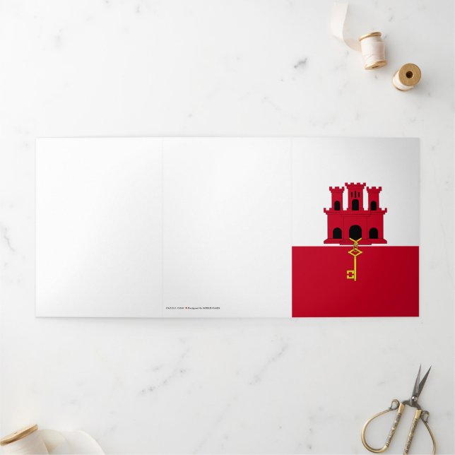 Cartão Com Dobra Tripla pavilhão de Gibraltar (Fora)