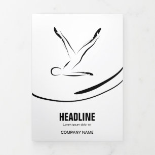 Cartão Com Dobra Tripla Pilatos instrutores pilates Abstrato pilates