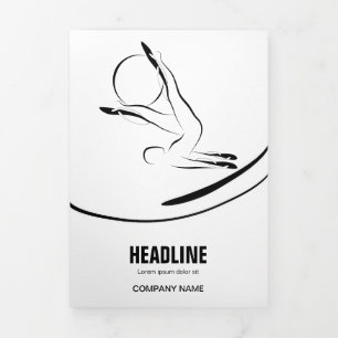 Cartão Com Dobra Tripla Pilatos instrutores pilates Abstrato pilates