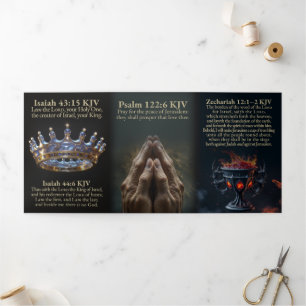 Cartão Com Dobra Tripla Placa KJV Trembling Tri-Fold