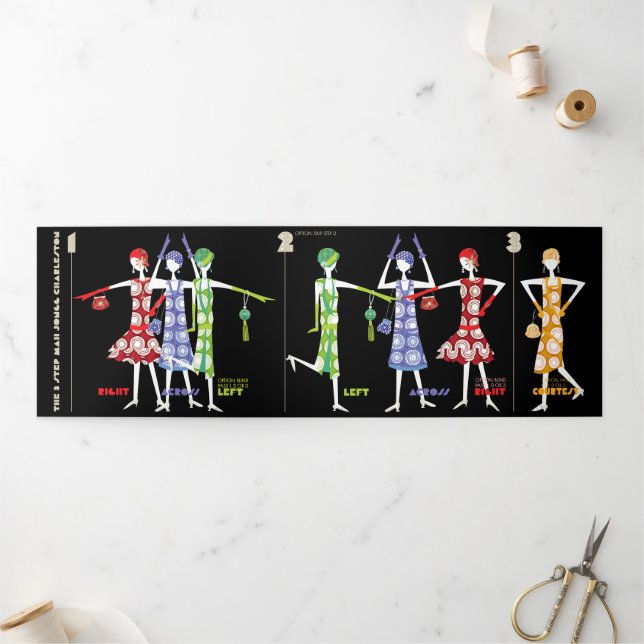 Cartão Com Dobra Tripla Placa tripla de Azulejos Mah Jongg Charleston/Amer (Fora)