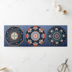 Cartão Com Dobra Tripla Placa triplo de Padrões Mah Jongg