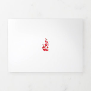 Cartão Com Dobra Tripla Rosa Madder, Thunderbird floral design