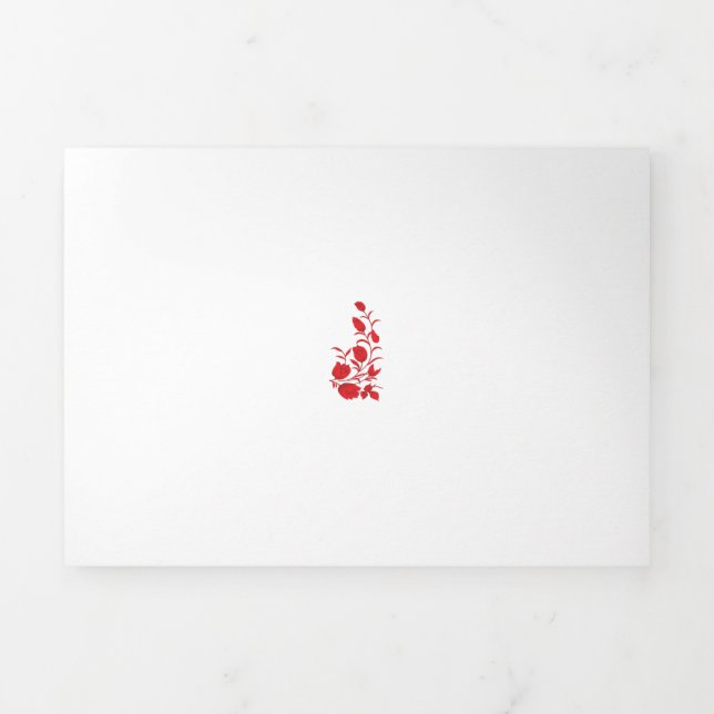 Cartão Com Dobra Tripla Rosa Madder, Thunderbird floral design (Cobrir)