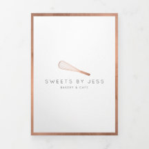 Rose Gold Whisk Cardápio de Catering de Padaria Br