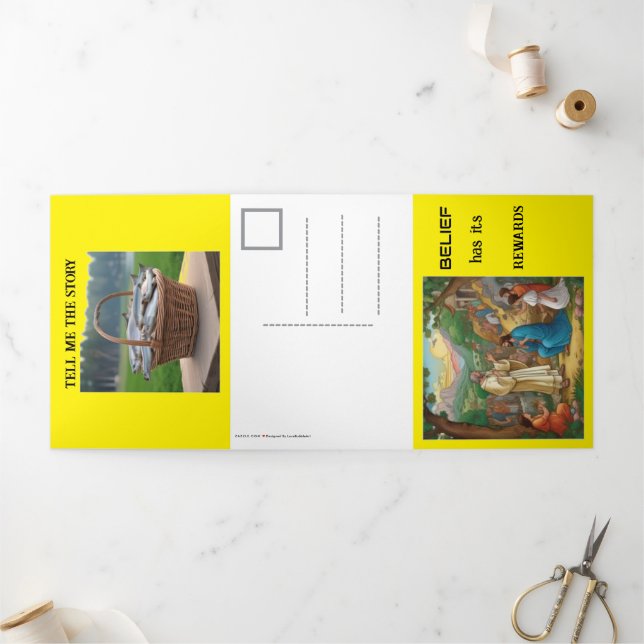 CARTÃO COM DOBRA TRIPLA STORY DE BÍBLIA DE ATIVIDADES (Fora)