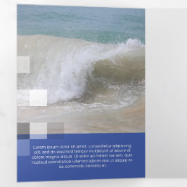 Cartão Com Dobra Tripla Transparência Contemporânea Azul Fino