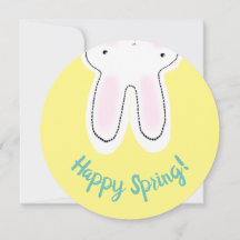 Cartão com dupla face amarela felz pascoa