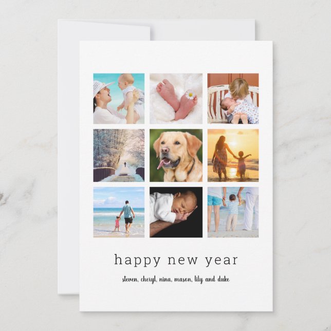 Cartão com fotos 9 feriado mínimo (Frente)