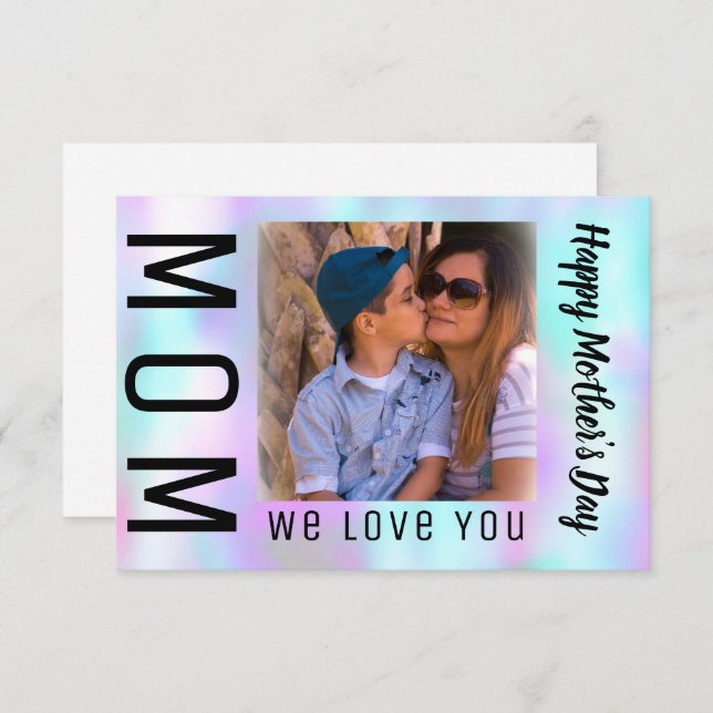 Cartão com fotos Abstrato colorido (Frente/Verso)