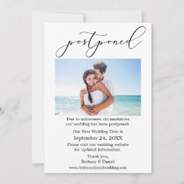 Cartão com fotos Adiado de Casamento de Caligrafia
