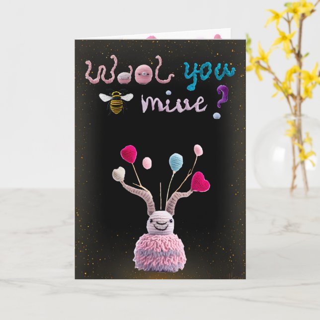 Cartão com fotos Alienígena engraçada Namorados (Flor Amarela)