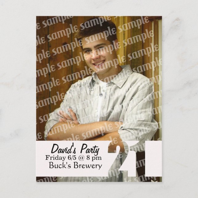 cartão com fotos aniversário de 21 anos (Frente)