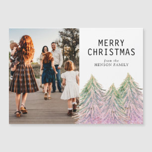 Cartão com fotos artístico de árvore de Natal, cor