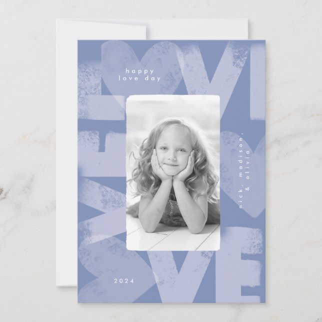 Cartão com fotos Azul Peri Grafite Divertido (Frente)