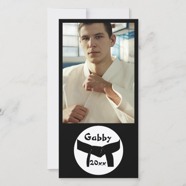 Cartão com fotos Básico do Cinturão Negro de Artes (Frente)