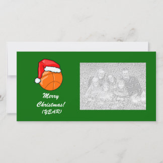 Cartão com fotos - basquetebol do Natal