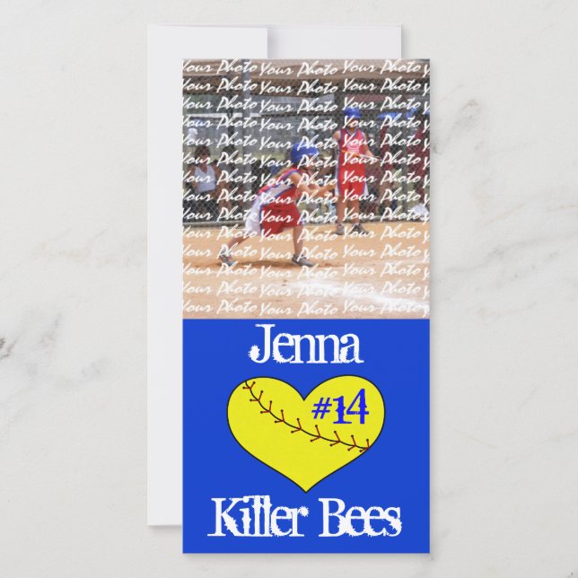 Cartão com fotos Cardíaco de Softball Fastpitch (Frente)