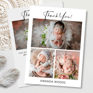 Cartão com fotos cartões de agradecimentos