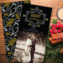 Cartão com fotos chique dos cartões de natal da