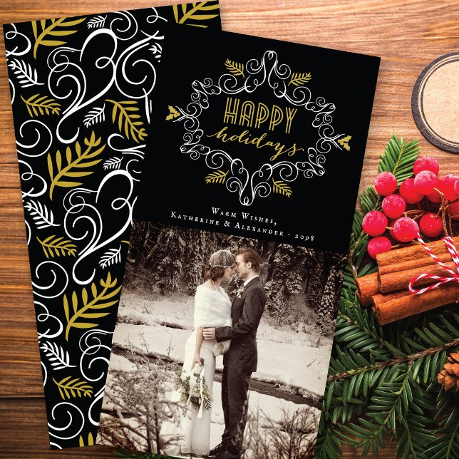 Cartão com fotos chique dos cartões de natal da (Criador carregado)