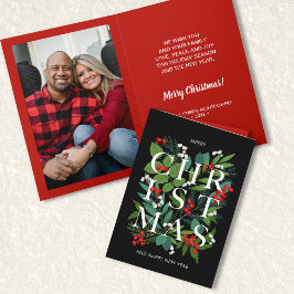 CARTÃO COM FOTOS CHRISTMAS Greenery Berries