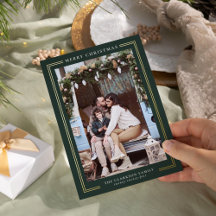 Cartão com fotos clássico de Natal Feliz