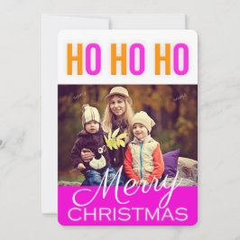 Cartão com fotos Colorida Ho Ho Ho