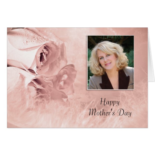 cartão com fotos com rosa (Frente Horizontal)