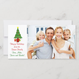 Cartão com fotos da árvore de Natal