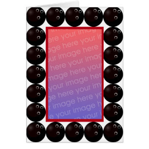 cartão com fotos da boliche