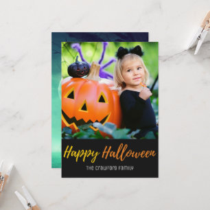 Cartão com fotos da Família de Bombeiros Halloween