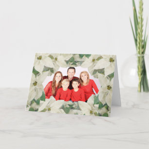 Cartão com fotos da Família Elegante White Poinset
