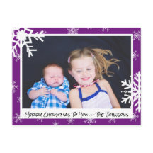 Cartão com fotos da Família Flocos de Neve Puros d