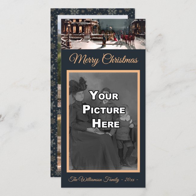 Cartão com fotos da Festa de Natal Vitoriana (Frente/Verso)