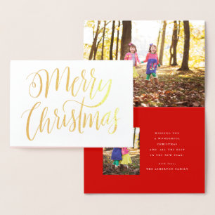 Cartão com fotos da folha do Feliz Natal