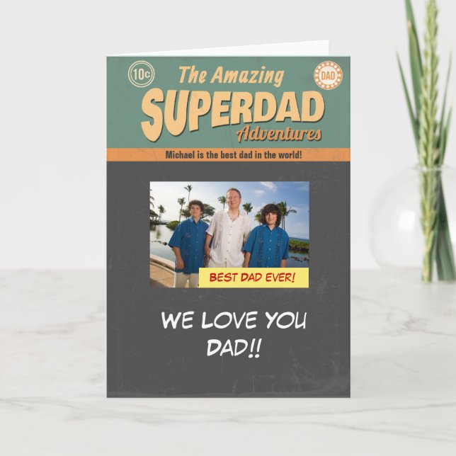 Cartão com fotos da revista em quadrinhos, Dia de  (Frente)