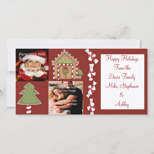 Cartão com fotos da terra dos doces (Frente)